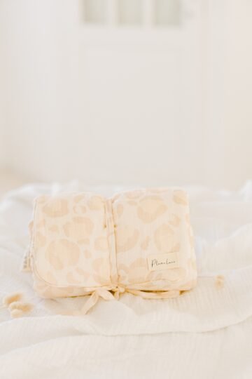 Matelas à langer nomade léopard 100% mousseline de coton MON COEUR FAIT GRAOU