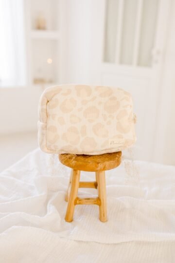 Trousse de toilette bébé léopard 100% mousseline de coton MON COEUR FAIT GRAOU