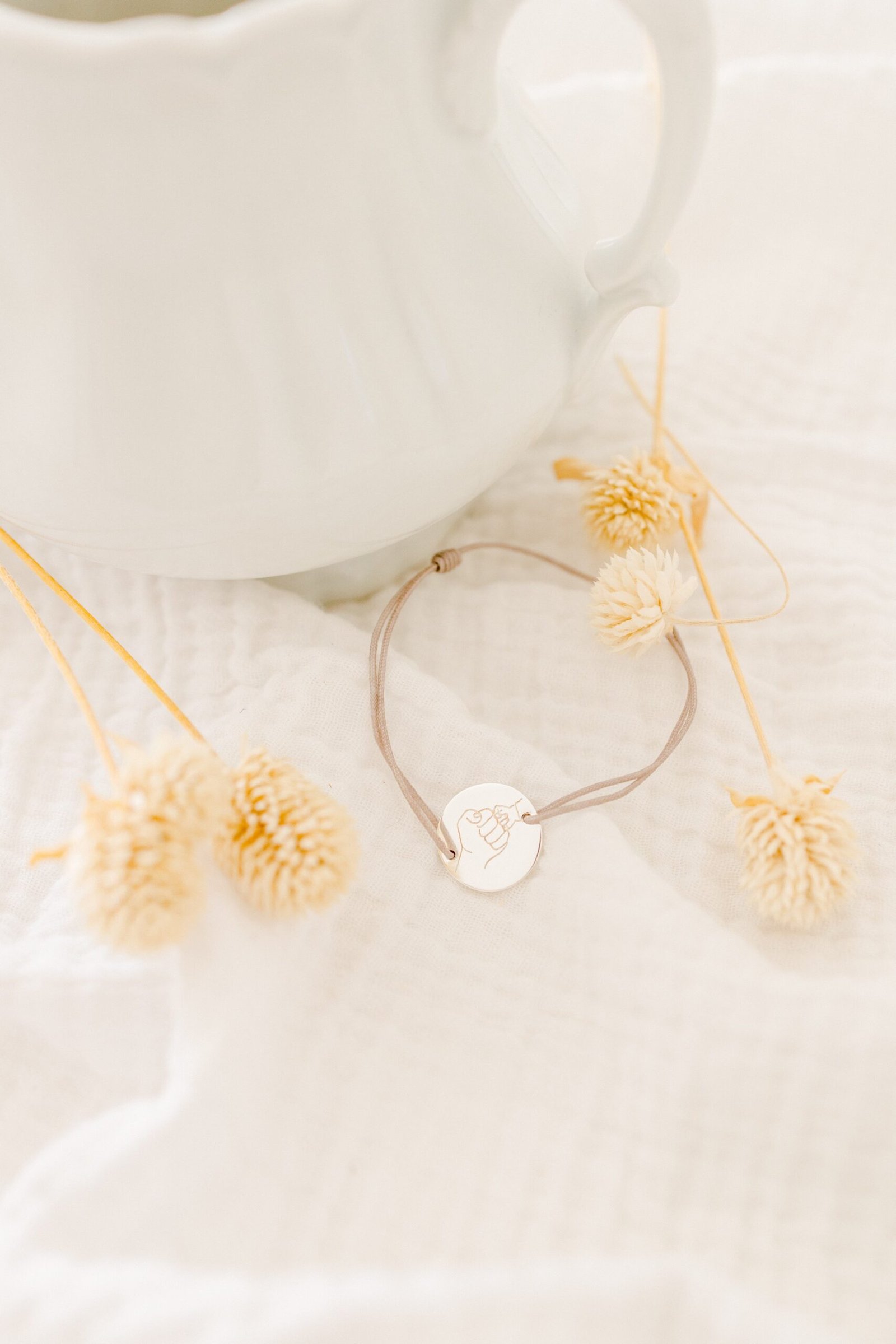 Bracelet personnalisé cordon ajustable argent gravé papa MAIN DANS LA MAIN – Image 3